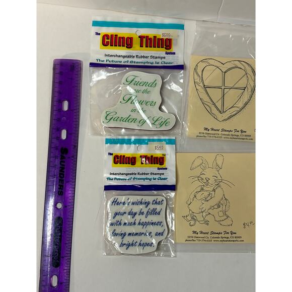 4 Cling Mount Stamps Friendship Card Making Bunny " NEW Scrapbooking Stamping - Picture 2 of 7